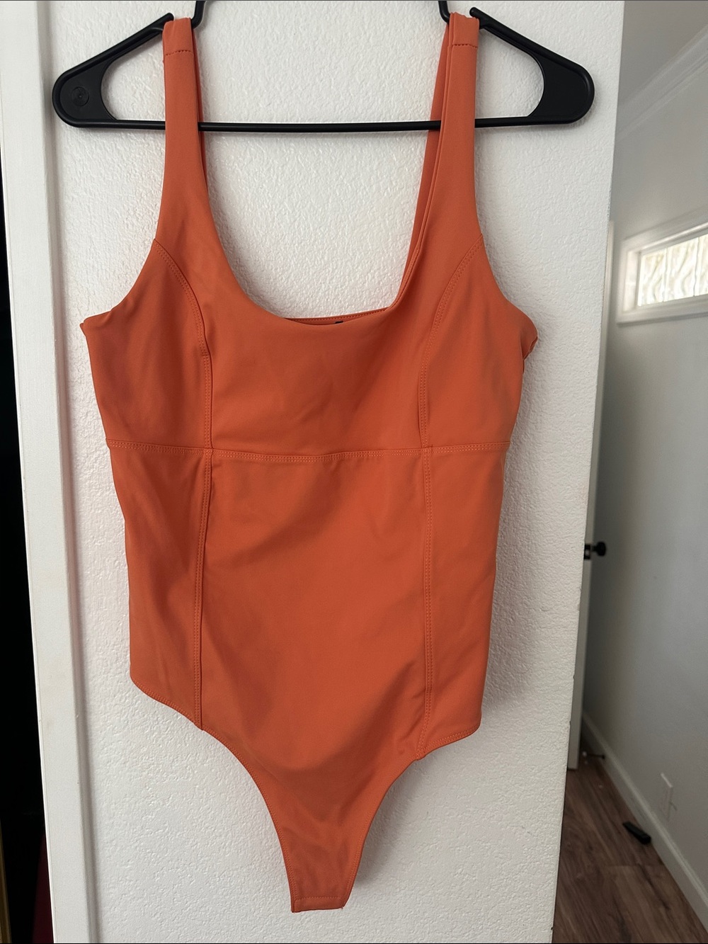 Forever 21 Bright Orange Scoop Neck Bodysuit
